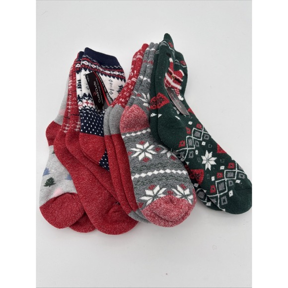 CUDDL DUDS Ladies Holiday Plush Lounge Socks One Size 4-10 Sock 3-Pack  2 Sets. - Picture 2 of 5